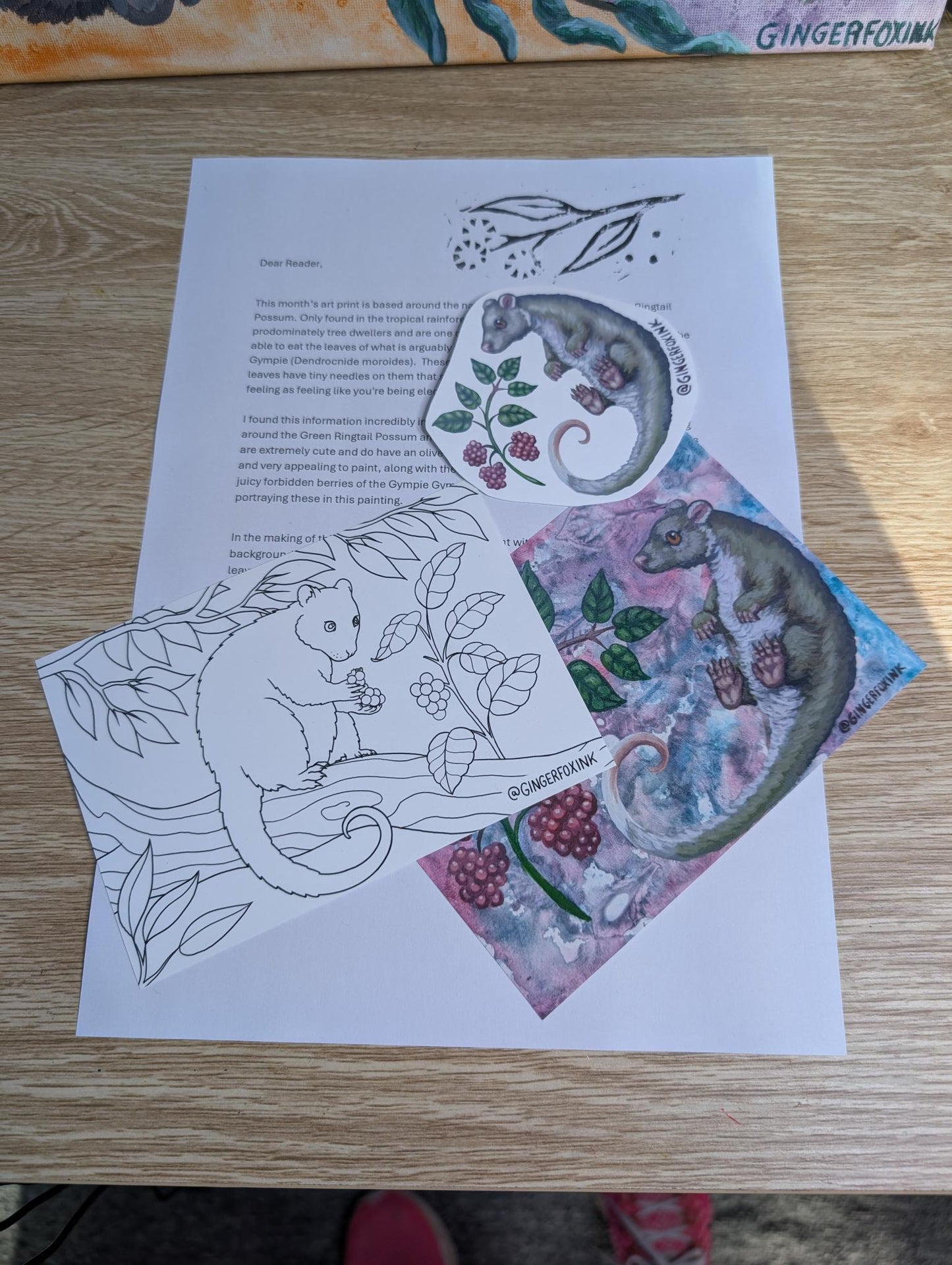 February 2026 Edition Little Fox Letters, Art Mail Club