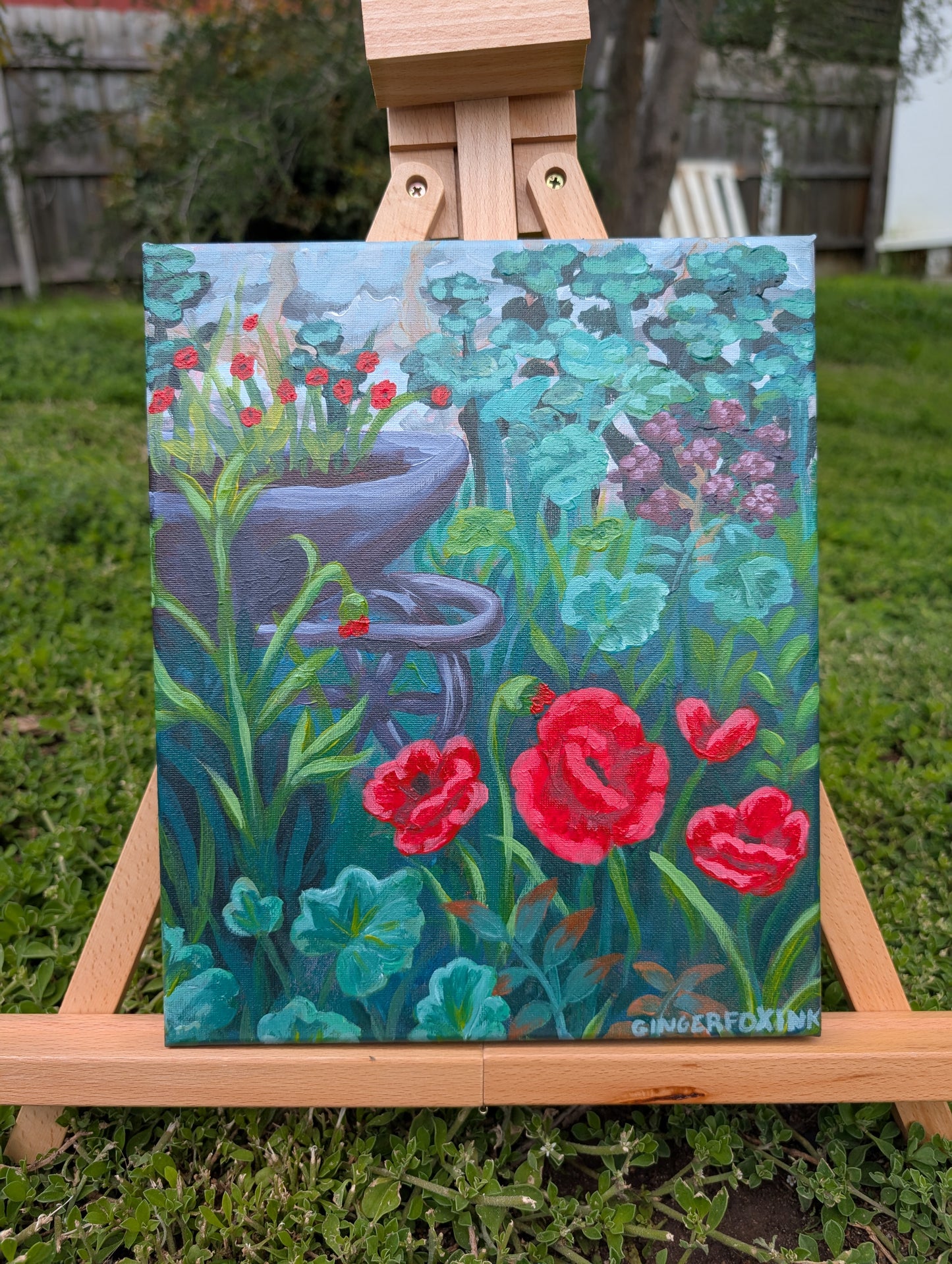 Poppies in a garden