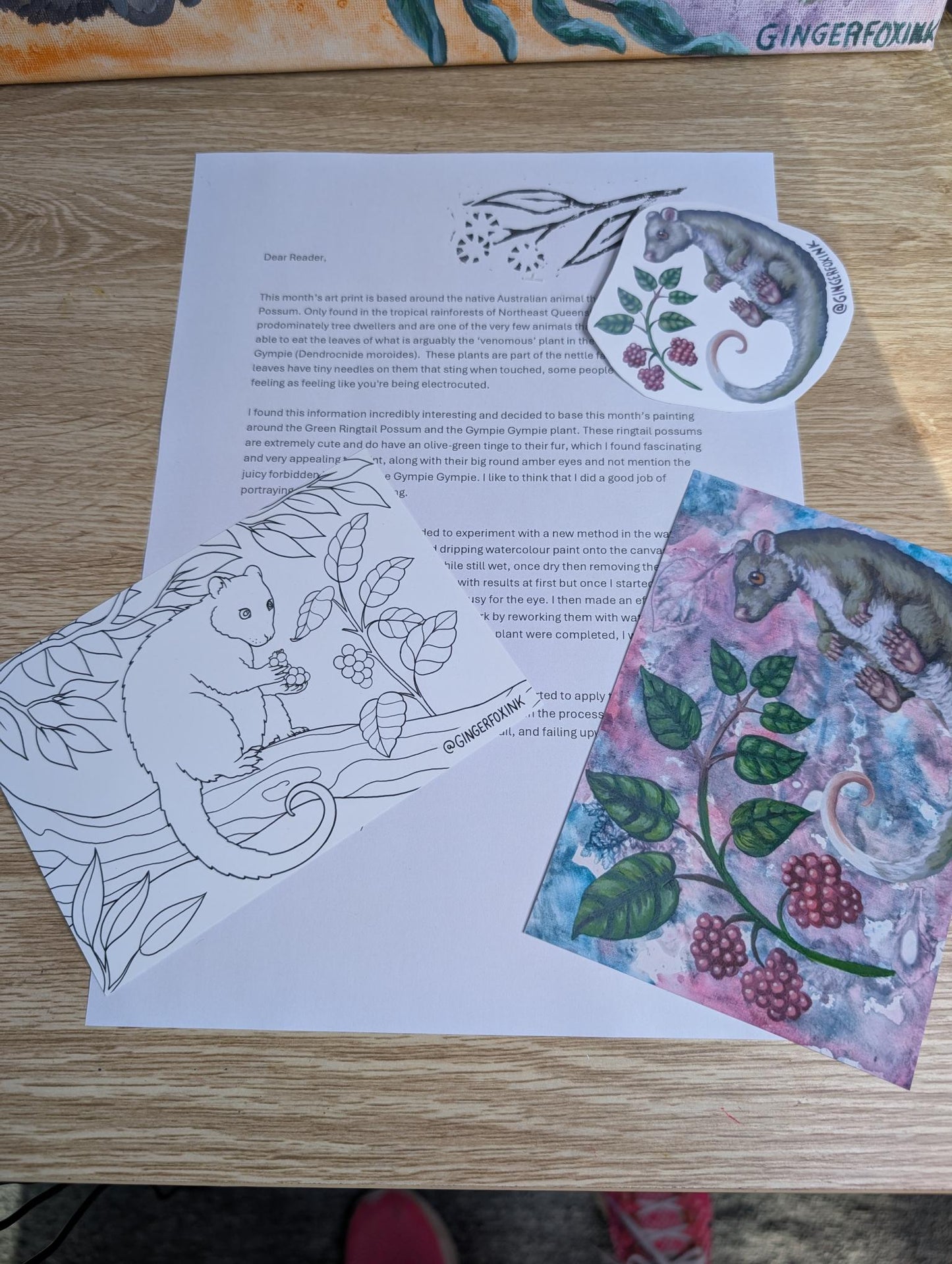 February 2026 Edition Little Fox Letters, Art Mail Club